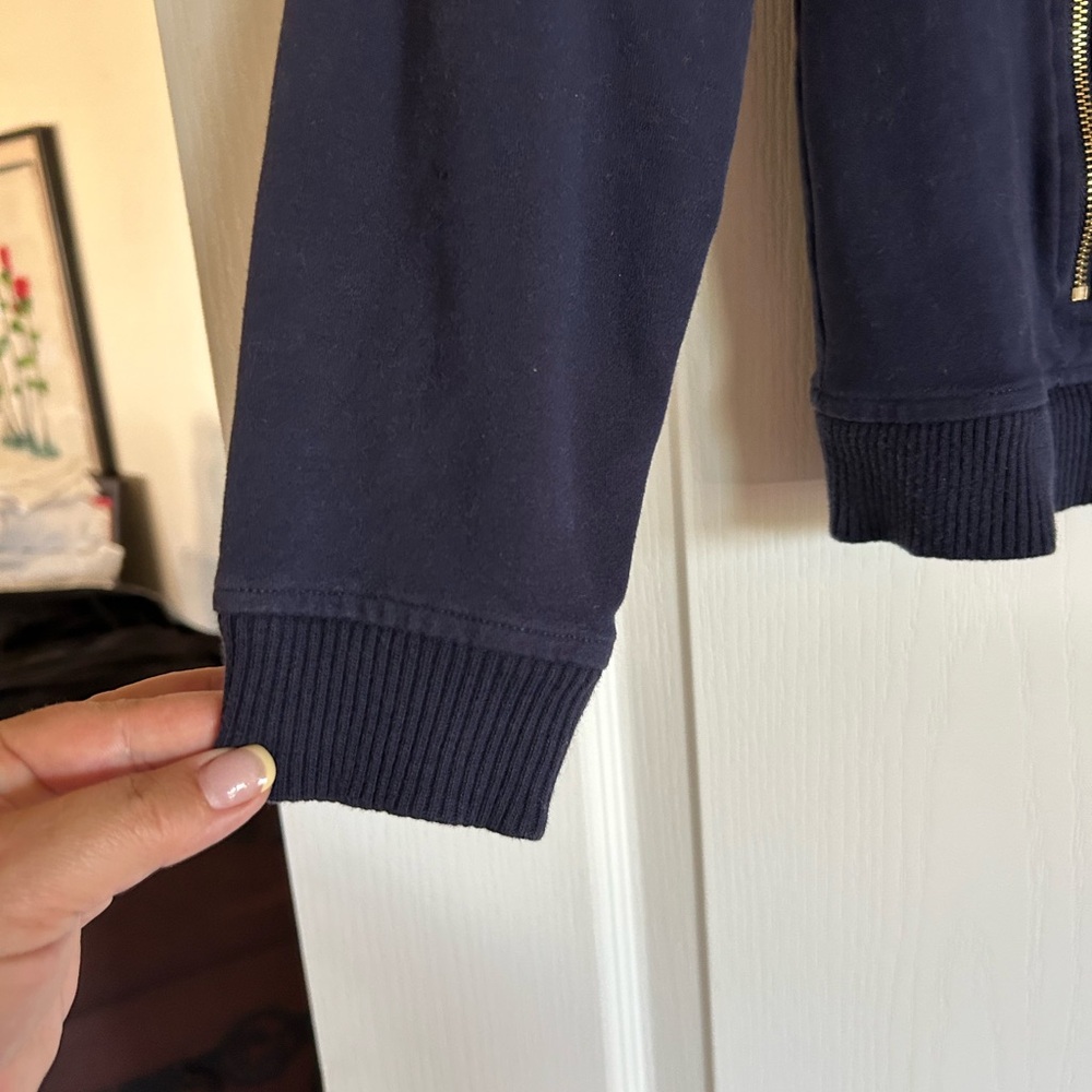 Ralph Lauren Petite navy blue pullover sweatshirt zipper pockets petite large - Picture 6 of 10